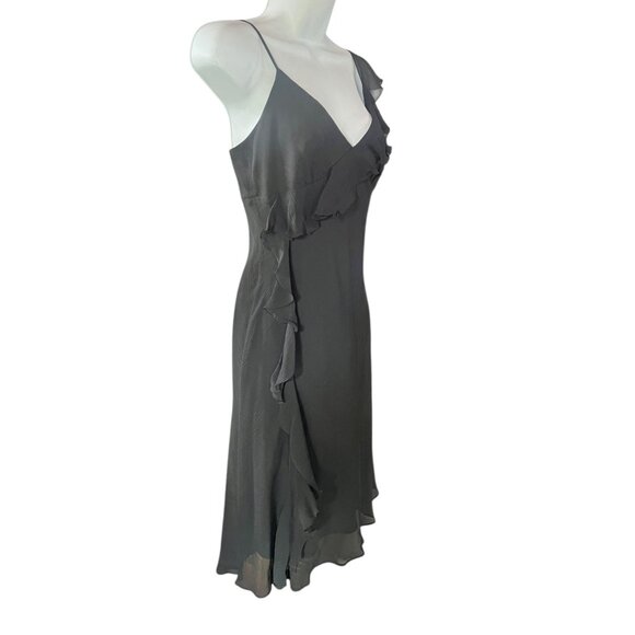 Banana Republic Womens Black Silk Chiffon Dress Size 4P - Picture 4 of 11
